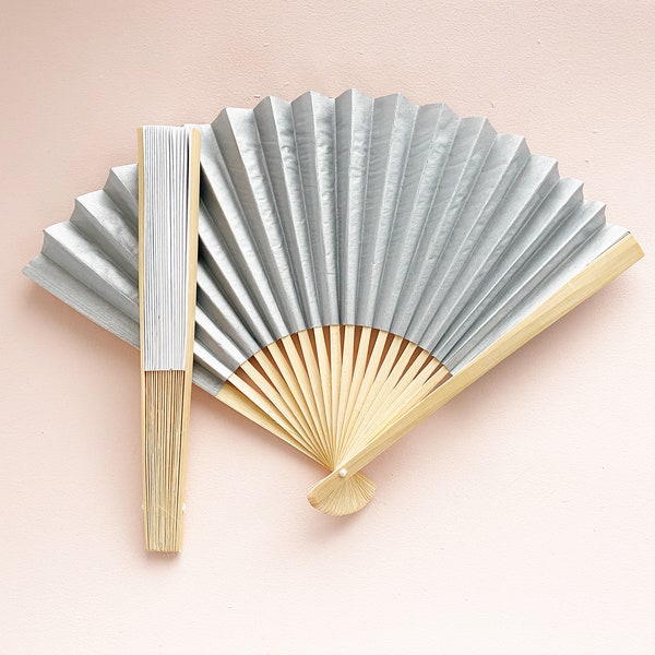 Paper Fan Hand Fan Wedding Fans Paper Hand Fan Paper Wedding Fan Beach Fan Favors Beach Wedding Ideas Hand held Fans (EB2121) - set of 24|