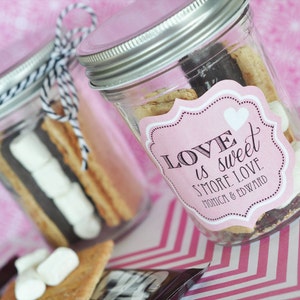 Personalized Mason Jar Labels - Wedding Mason Jar Labels - Custom Mason Jar Recipe Card - Mason Jar Cookie Mix Recipe (EB3020MDT) set of 24|