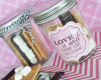 Personalized Mason Jar Labels - Wedding Mason Jar Labels - Custom Mason Jar Recipe Card - Mason Jar Cookie Mix Recipe (EB3020MDT) set of 24|