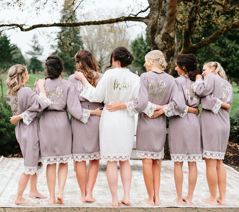 Maid of Honor Robes Bridal Party Lace Robes EB3184BPW Etsy
