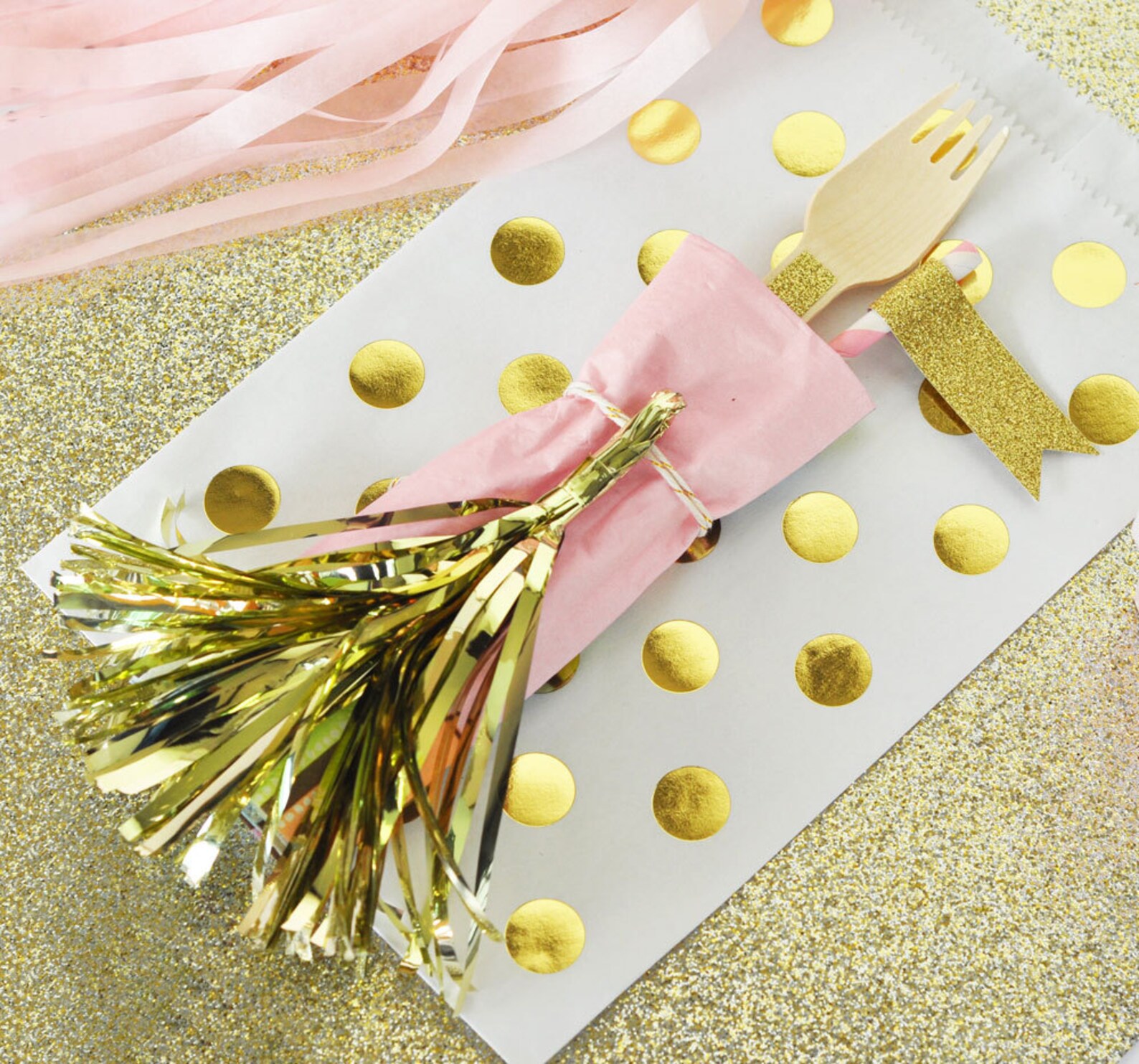 Gold Mini Tassels Mini Tassel Garland Pink and Gold Party Etsy