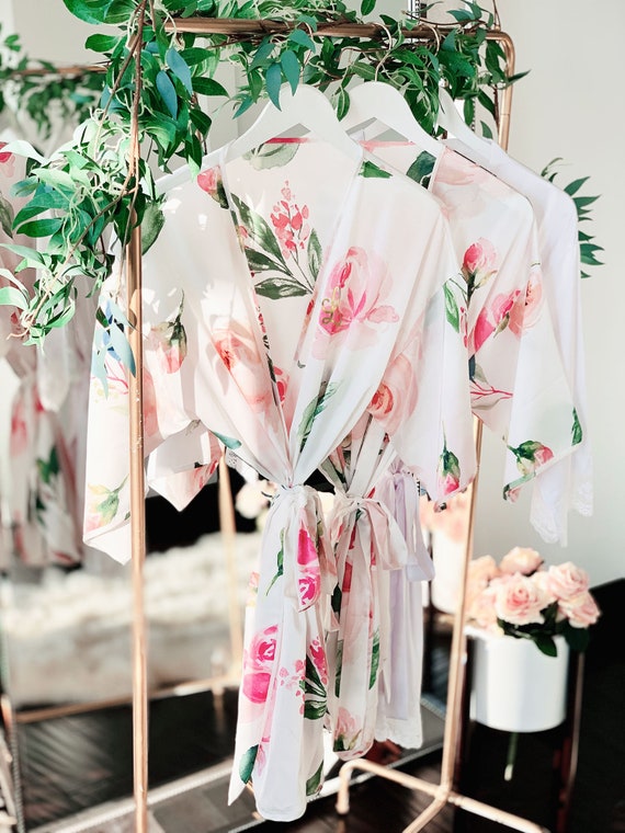 floral bridesmaid robe