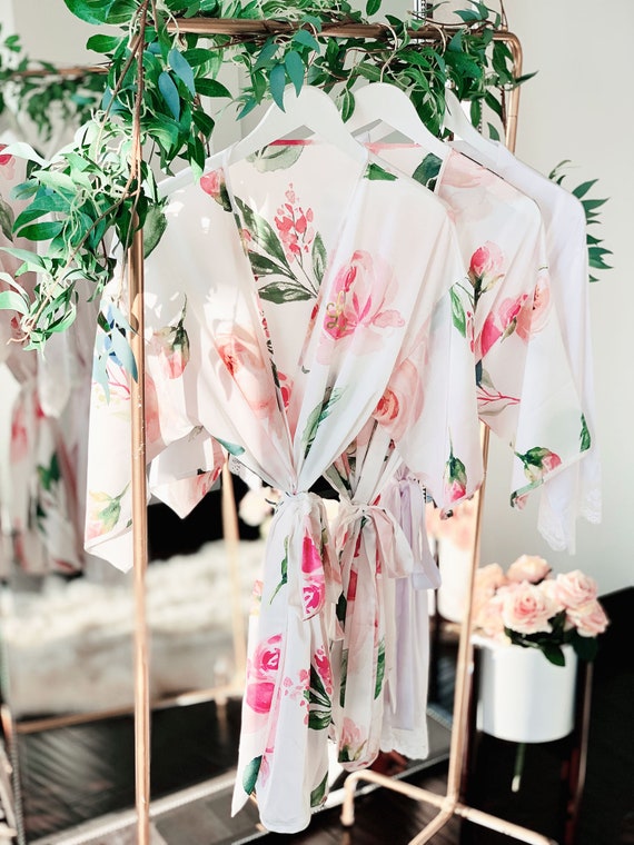 Floral Robe Floral Bridesmaid Robes Floral Print Bridesmaid Robes Floral Robes for Women Maid of Honor Robe Wedding Robes EB3320M Etsy