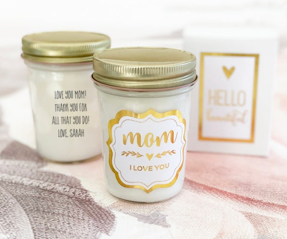 Bougie Jar personnalisée Je t'aime maman - cadeau maman