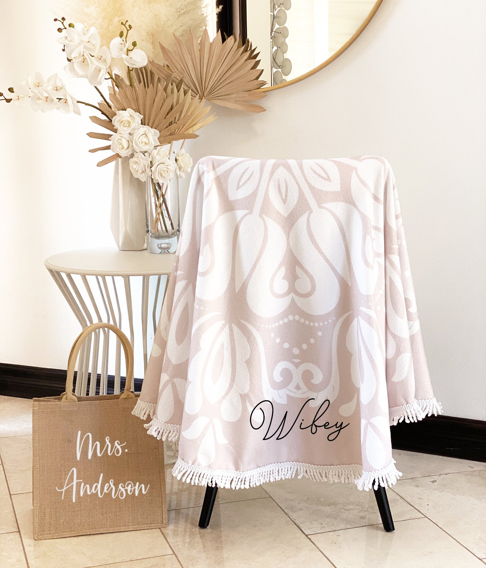 Bride Towel Wifey Towel Bride Beach Towel Honeymoon Gift Bridal Shower