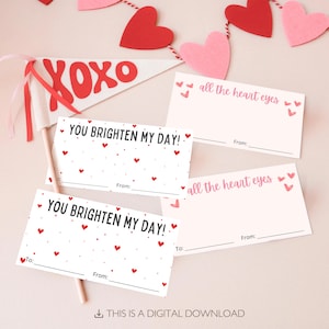 Cartes Saint-Valentin pour coeurs, lunettes de soleil, gramme d'amour pour les meilleures amies, professeurs, camarades de classe (EB7001) Téléchargement instantané PDF IMPRIMABLE