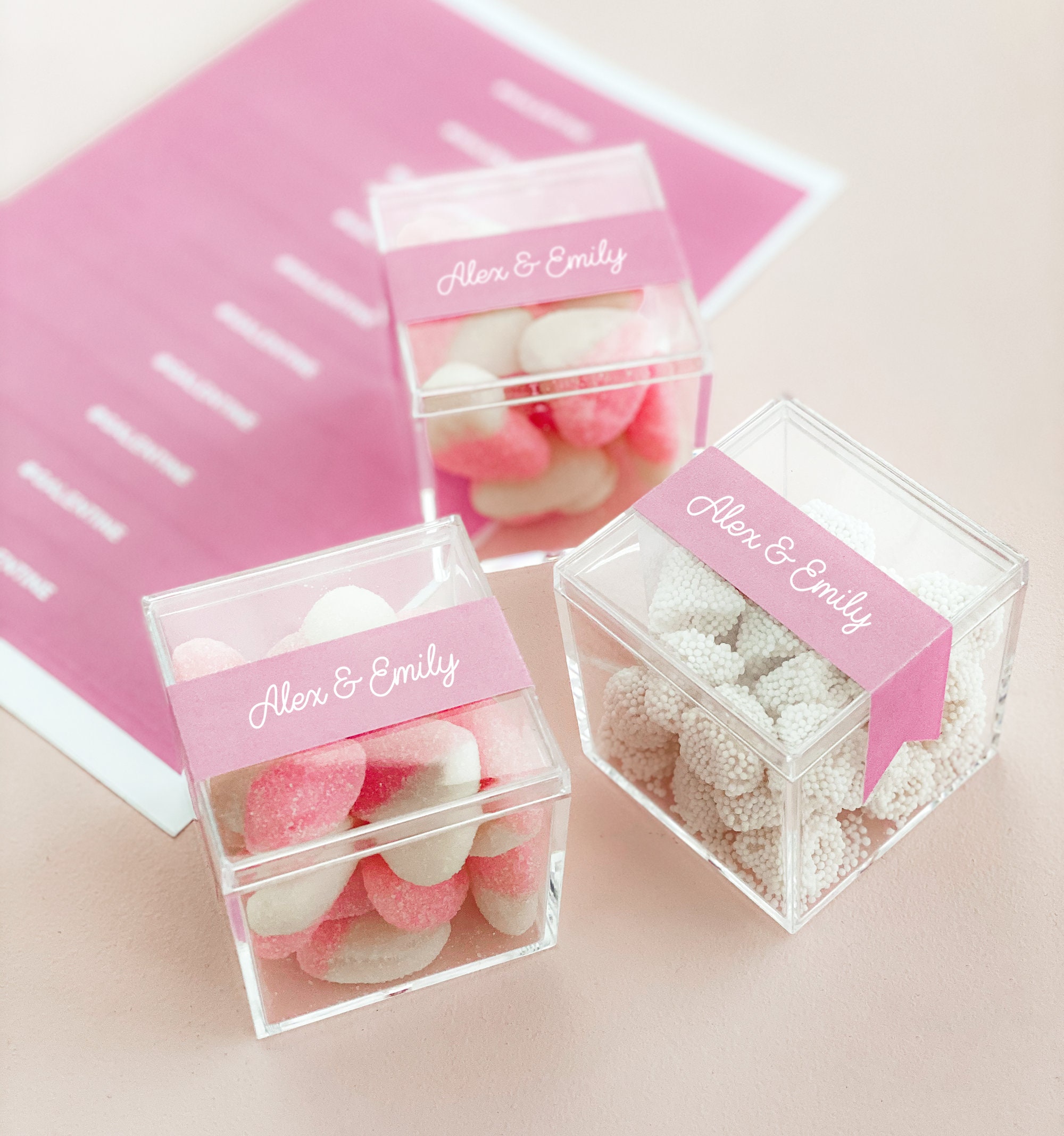 small clear acrylic candy boxes set