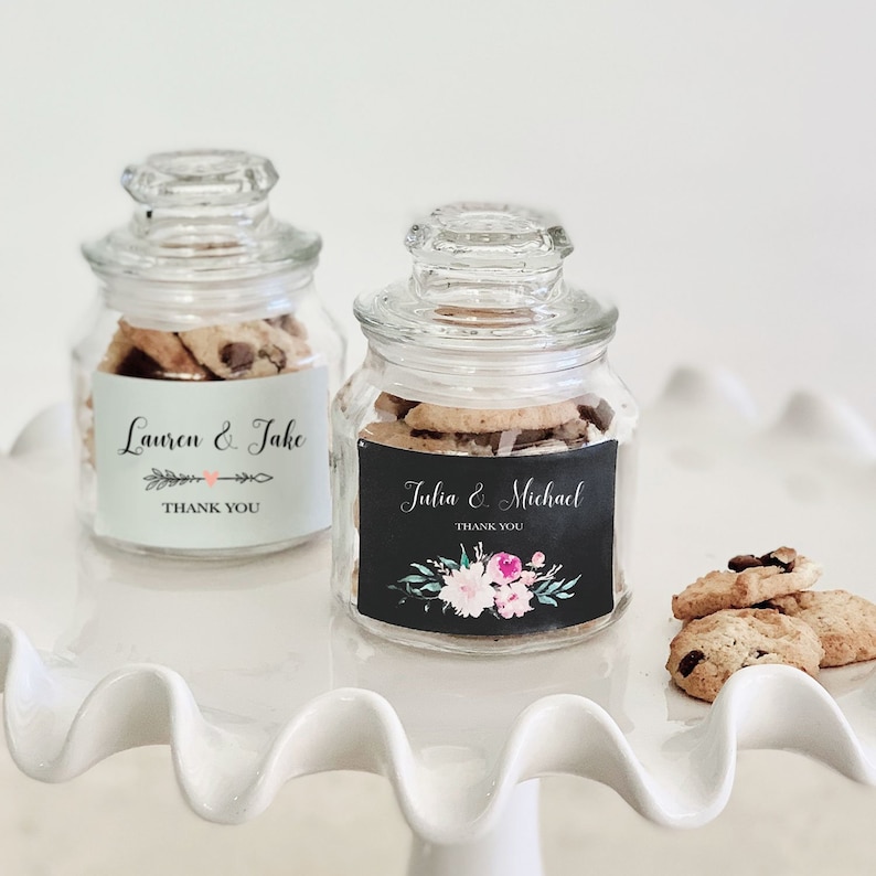 Wedding Favor Jars Personalized Cookie Jar Favors Custom Mini Etsy