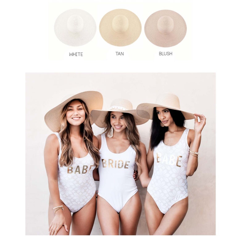 white sun hat, tan sun hat, blush sun hat. 3 tan sun hats worn by 3 girls.