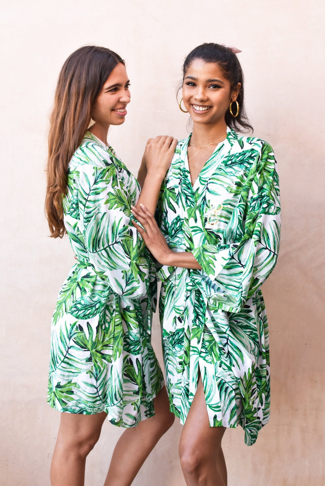 Leaf Print Robe Hawaii Wedding Robe Pool Cover up Women - Etsy