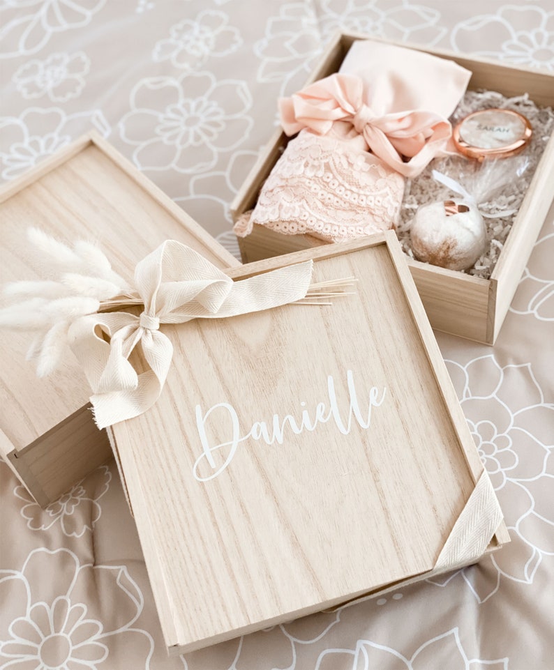 Bride Gift Box Personalized Keepsake Box for Bride Gift Bridal Shower Gift Box with Last Name EB3459P EMPTY image 8