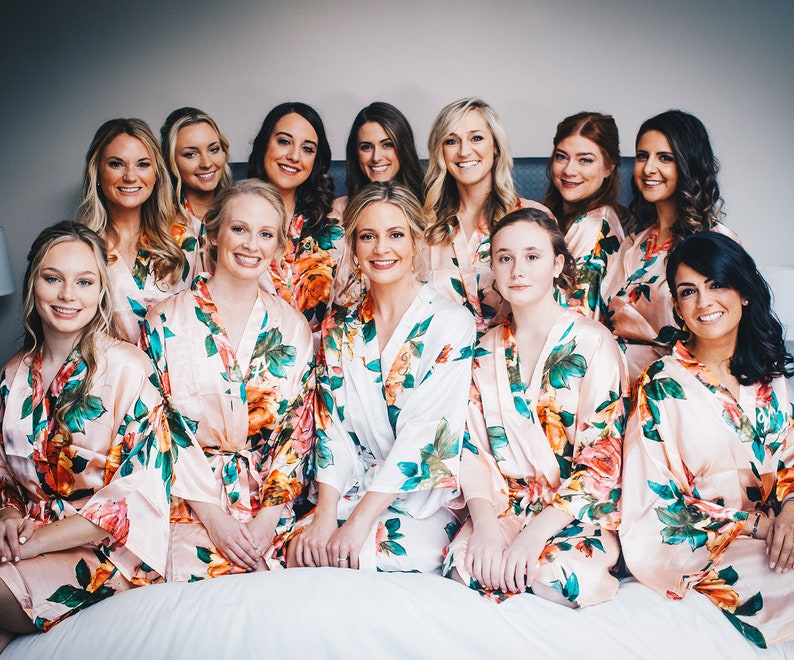 Floral Bridesmaid Robes Wedding Day Robes Bridal Party Robes Etsy
