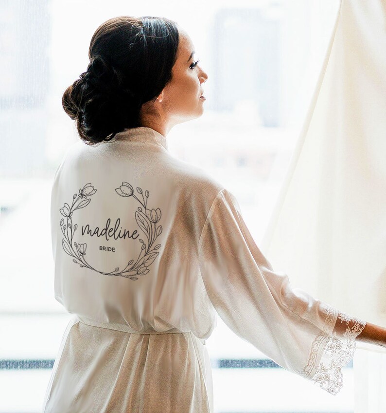 Bride Robe Personalized Bride Robe Cotton Personalized Bride Etsy