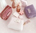Custom Velvet Cosmetic Bag for BRIDESMAIDS - Personalized Gift for Bridal Party Bridesmaid Gifts Ideas - Beauty MAKEUP BAG for Her (EB3516P)