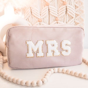 Bride Gift Bag Mrs Gifts Bridal Shower Gift for Bride Travel Bag Honeymoon Gift Nylon Pouch Cosmetic Make Up Bag Large EB3497BRD image 8