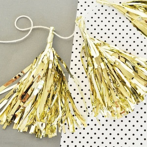 Gold Mini Tassels - Mini Tassel Garland Pink and Gold Party Decor Tassels Metallic Gold Tassel Garland 2| (EB3087) - set of 12 Mini Tassels