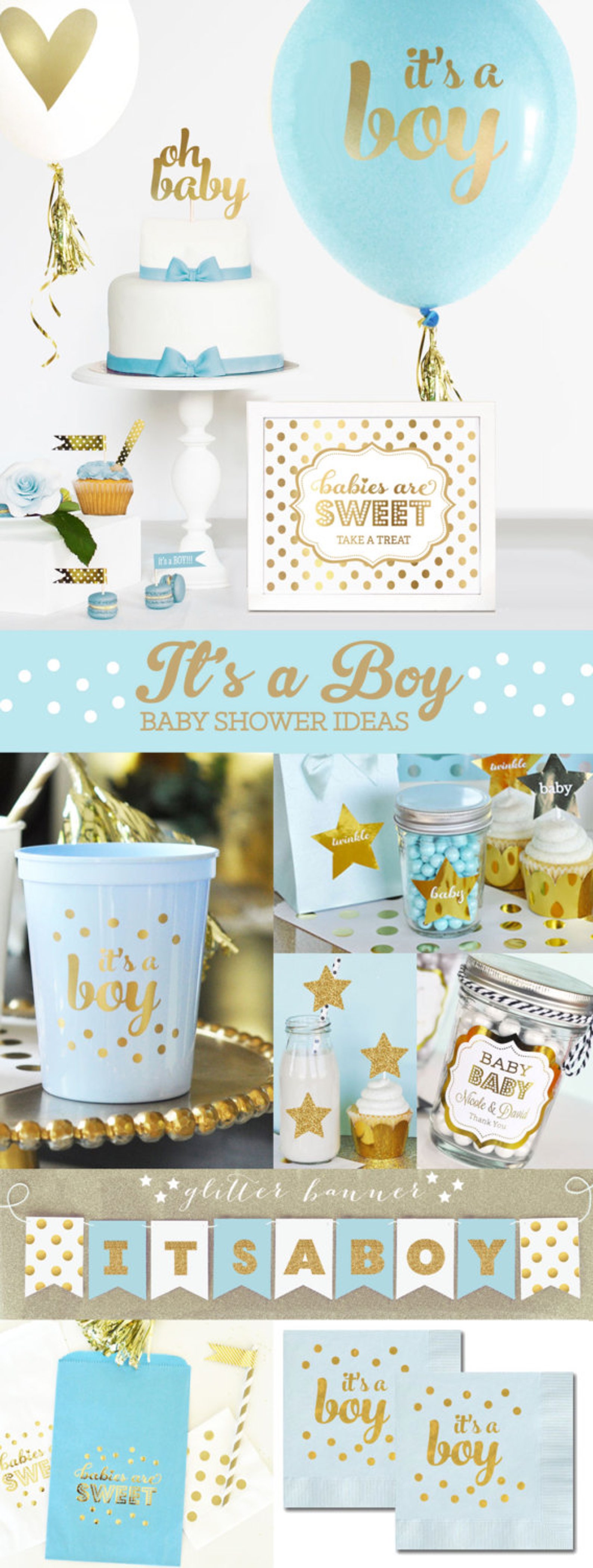 Baby Boy Shower Decor Its a Boy Baby Shower Banner Baby Etsy