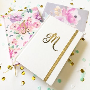 Personalized Journal Monogram Notebook Bride Journal Mothers Day Gift Gold Office Desk Accessories Gold Desk Decor Gold NOTEBOOK (EB3191SM)