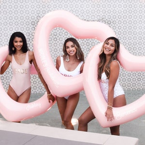 Bachelorette Party Decor Bachelorette Pool Float Personalized Heart Float Pink Beach Bachelorette Party Party Ideas Photo Prop (EB3432)