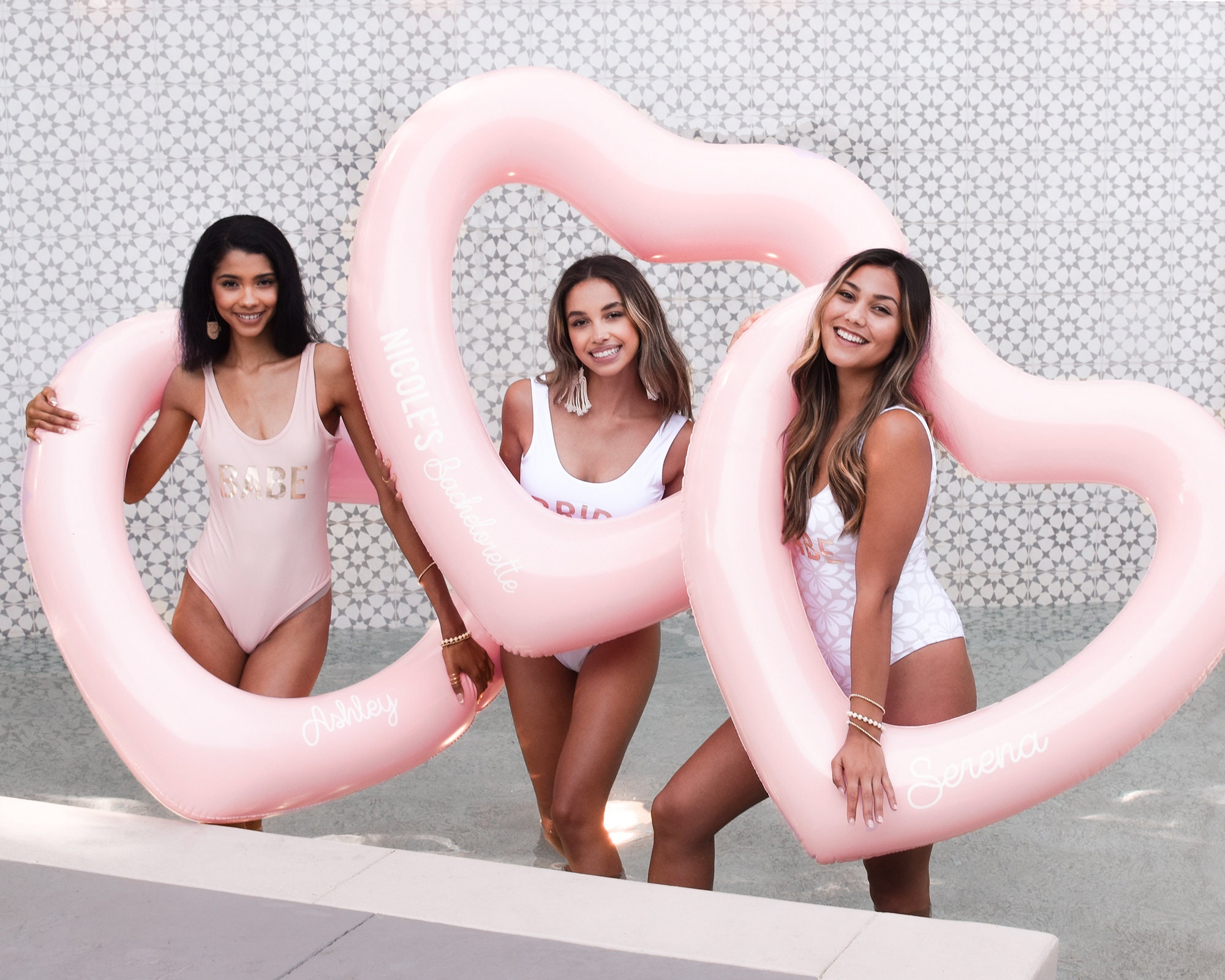 Bachelorette Party Decor Bachelorette Pool Float Personalized Heart Float Pink Beach Bachelorette Party Party Ideas Photo Prop (EB3432)