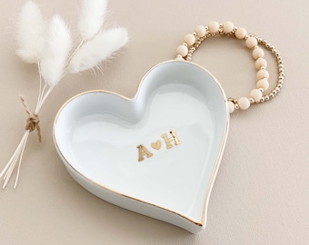Initials Ring Dish Couples Initial Jewelry Dish Engagement Gifts for Couple Engagement Ring Dish Engagement Gifts for Bride (EB3233HM)