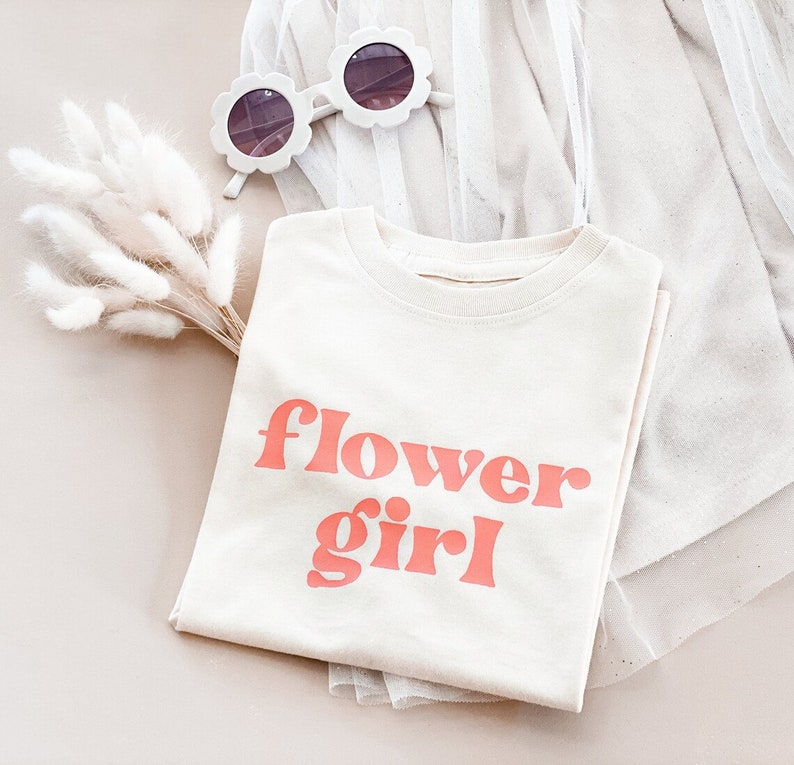 Flower Girl Shirt for Little Girls Flower Girl Gift Cute Tshirt Flower Girl Top Flower Girl Ideas EB3161GFL FLOWER GIRL SHIRT image 2