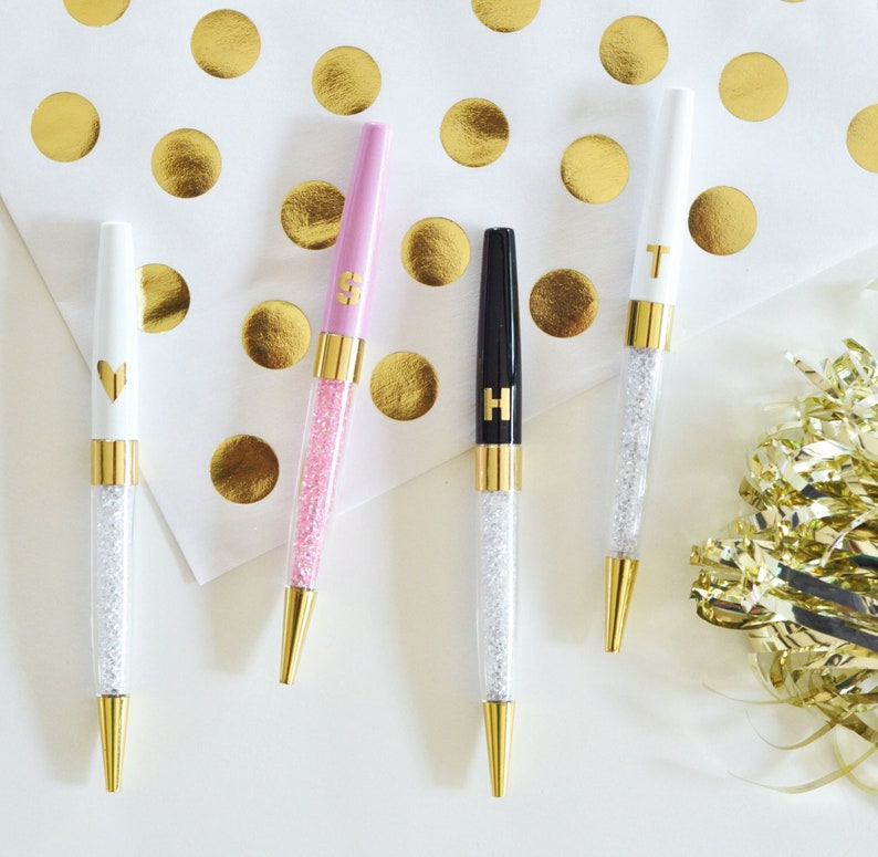 Gold Desk Accessories Gold Pen Personalized Pens Custom Pens Monogram Pens Gold Office Gifts Boss Gifts Supplies EB3138 set of 3 PENS image 1