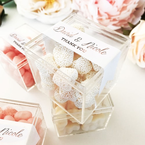 Personalized Bridal Shower Favor Boxes Clear Candy Box Favor Etsy