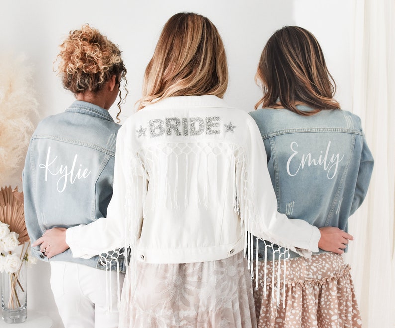 Personalized Jackets for Women Custom Bridesmaid Jean Jacket - Etsy