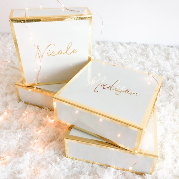 White and gold christmas boxes Clearance