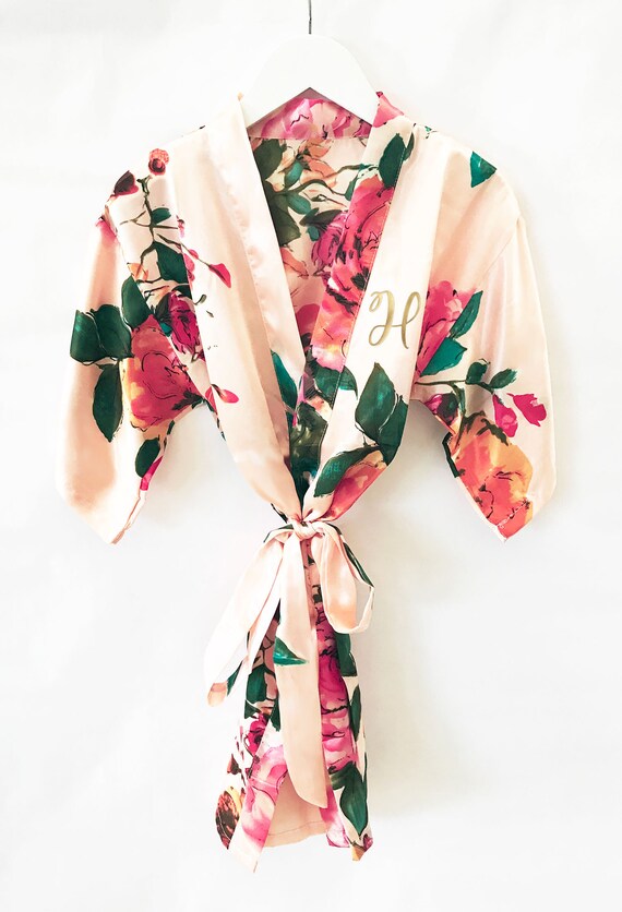 2019 Hot Kids Robe Flower Girl Robe Floral Silk Satin Robe Gift Baby Shower Gift