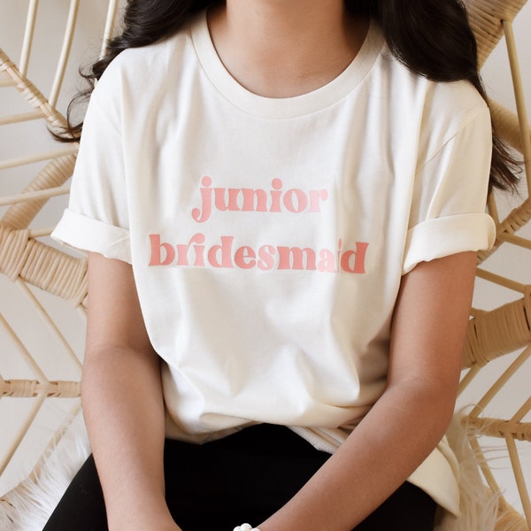 Junior Bridesmaid Shirt Junior Bridesmaid Gift Cute Tshirt Jr Bridesmaid Top (EB3291GFL) SEMI-FITTED SHIRT