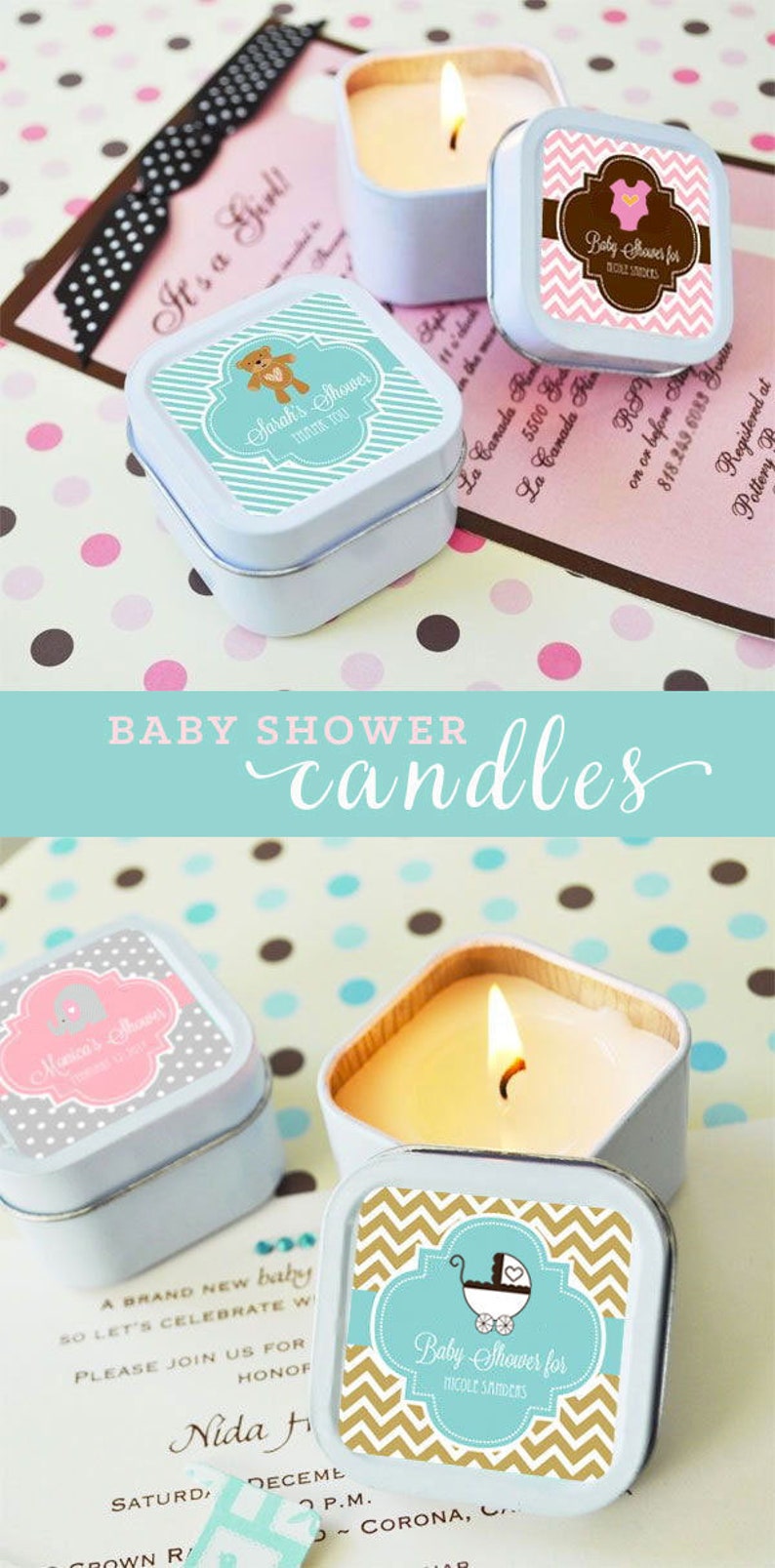 Baby Shower Favor Candles Baby Shower Favors Girl Baby Favors Unique Baby Shower Favor Ideas Personalized Baby Shower EB2079Z 12 pcs image 1