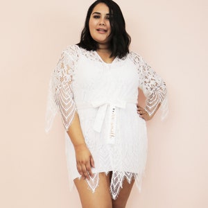 Plus Size Lace Robe Plus Size Bride Robe Lace Plus Size Bridal Robe Full Lace Robe Plus Size Bride Gift (EB3321P)