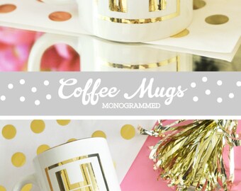 Initial Mug Initial Coffee Mug Monogram Coffee Mug Personalized Coffee Mug Coffee Cup Bridal Party Bridesmaid Coffee Mugs (EB3141)