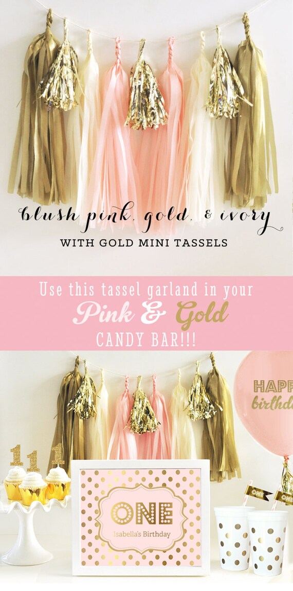 gold tissue garland