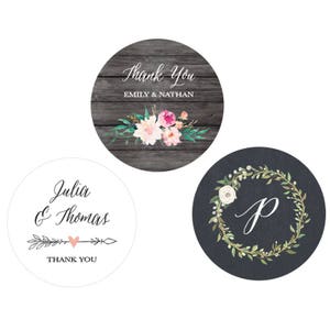 Personalized Stickers Wedding Favor Tags for Favors Custom Labels Wedding Wedding Favor Label Stickers EB4007GDN-MP 24 stickers image 2