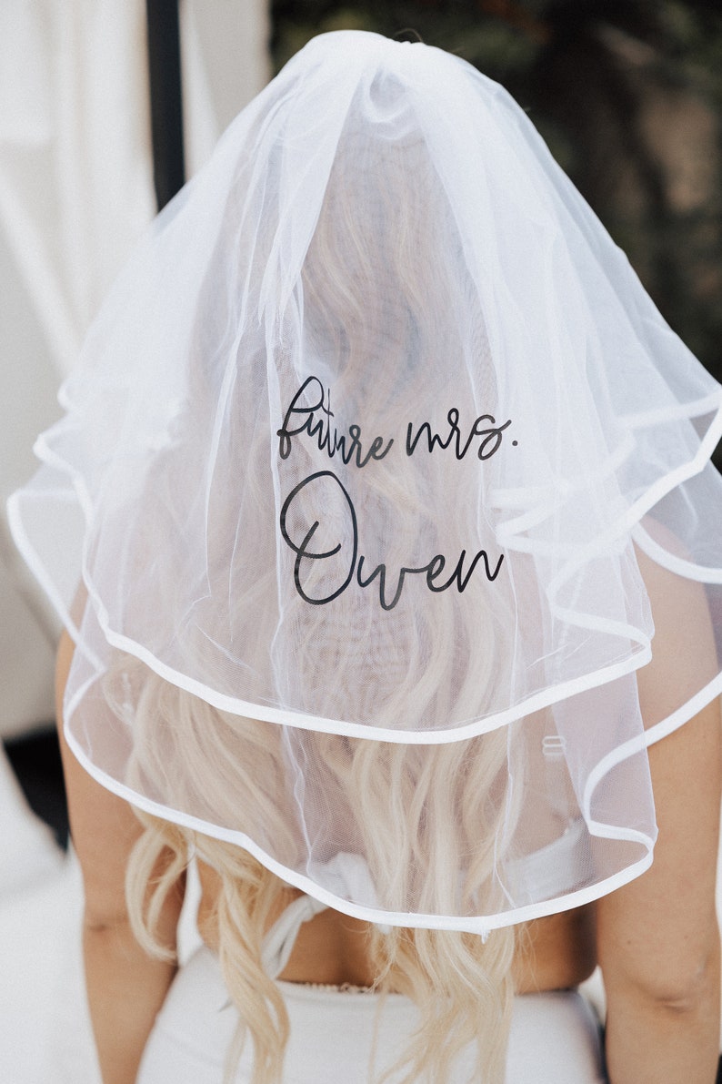 Bride Veil Bachelorette Party Veil Bridal Shower Veil Bride to Be Veil EB3296MRS image 3