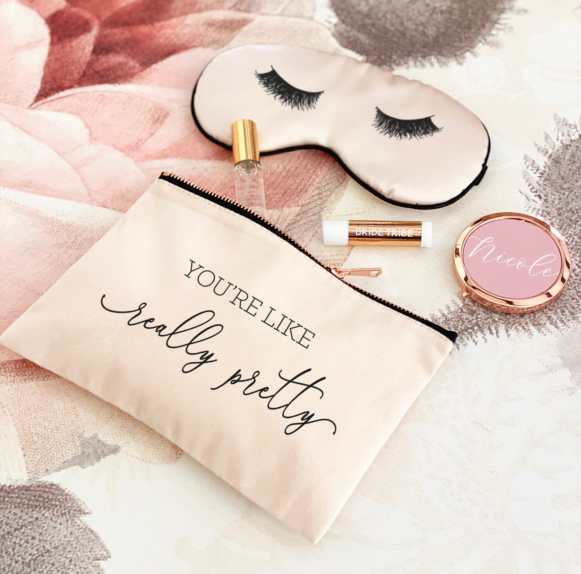 'You Look Scrumptious' Make-up-Tasche – Lustiges Geschenk Für Frauen (Baumwolle, 24x15 Cm)