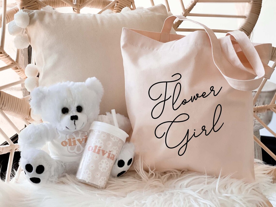 Flower Girl Tote Bag Flower Girl Gift Bag Flower Girl Bag Etsy