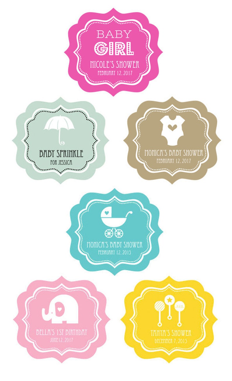 Personalized Baby Shower Labels Favors Favor Tag Label Sticker Goody Bag Set Of 24 Eb3020mdb