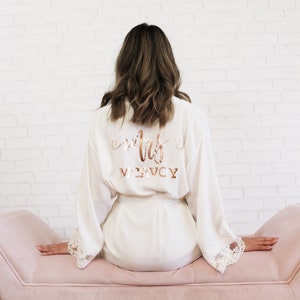 Bride Robe Personalized Bride Robe Cotton Mrs Robe Mrs Gifts Bridal Shower Gift for Bride Getting Ready Robe EB3184MRS image 1