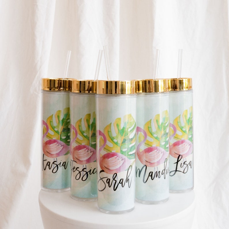 Tropical Tumbler Tropical Bridesmaid Gift Ideas Tropical Bachelorette Tumblers Beach Bridesmaid Gifts Tropical Water Bottle EB3113TPB image 7