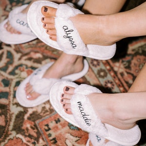 Cozy Slippers for Women Personalized Slippers with Names Bridesmaid Slippers Birthday Gifts for Friends Winter Gifts for Her EB3394P image 9