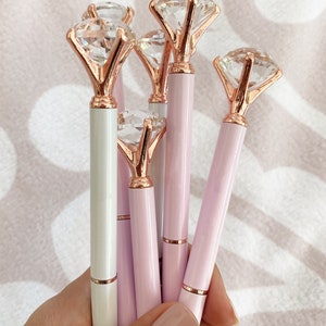 Rose Gold Desk Accessories Rose Gold Pen Diamond Pens Cute Pens Pretty Pens Rose Gold Office Gifts Boss Gifts Office Supplies EB3303NP image 6