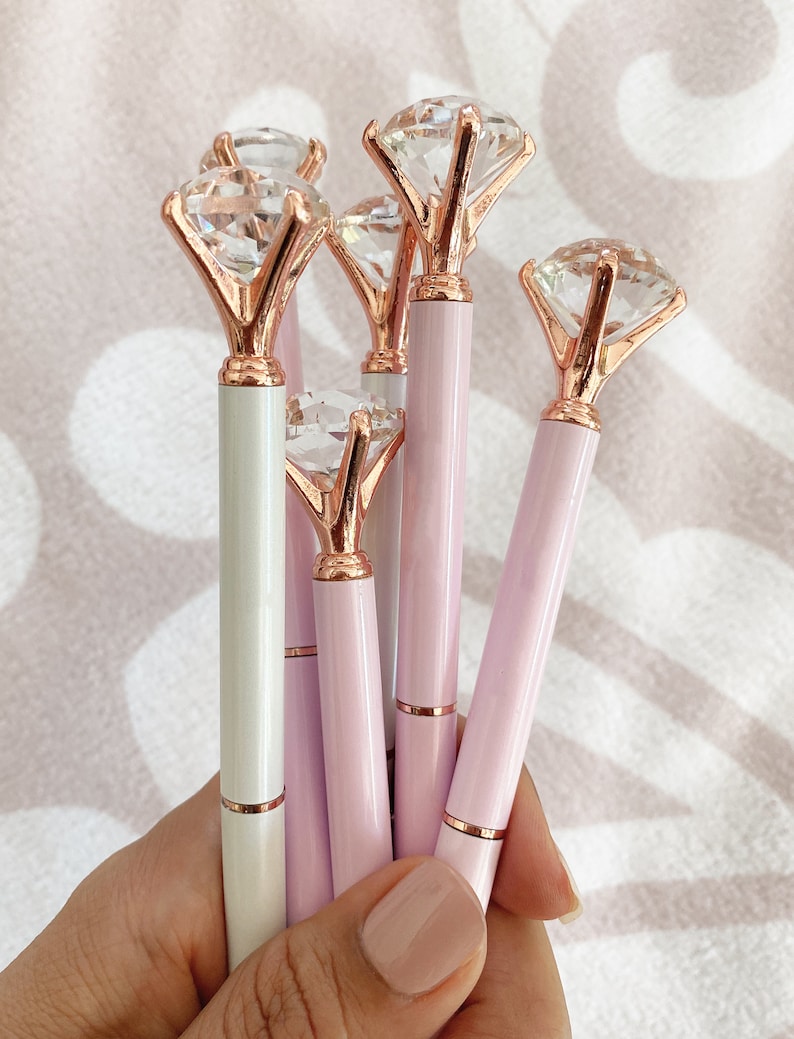 Rose Gold Desk Accessories Rose Gold Pen Diamond Pens Cute Pens Pretty Pens Rose Gold Office Gifts Boss Gifts Office Supplies EB3303NP image 6