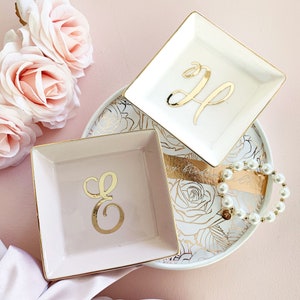 Monogram Jewelry Dish Personalized Ring Dish Monogram Bridesmaid Gift Bridesmaid Jewelry Dish Personalized Gifts for Women EB3180SM image 1