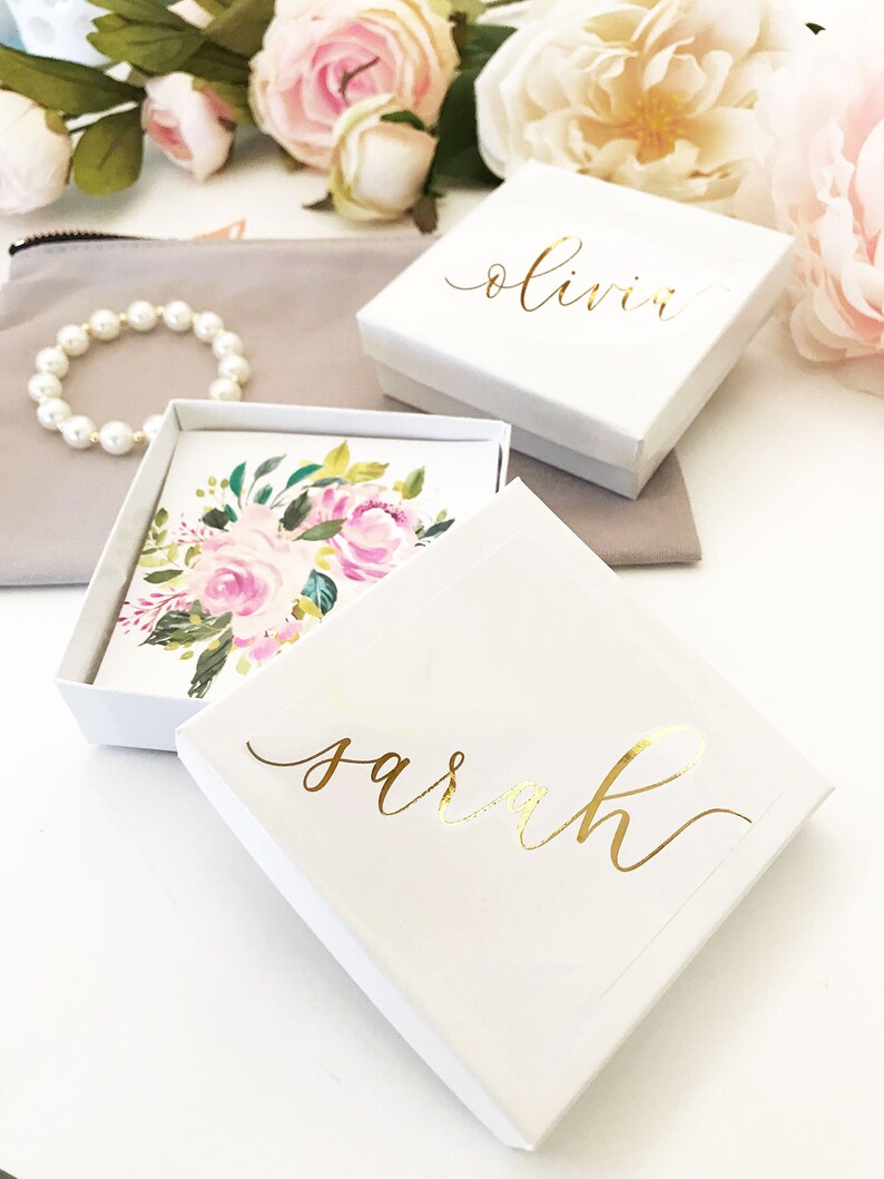 EB3130AD EMPTY BOXES set of 4 Personalized Jewelry Gift Boxes Bracelet Box Necklace Box Small Jewelry Box for Bridesmaid Bracelet Box