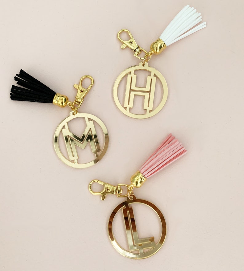 Monogram Keychains for Women Gold Keychain Personalized Etsy