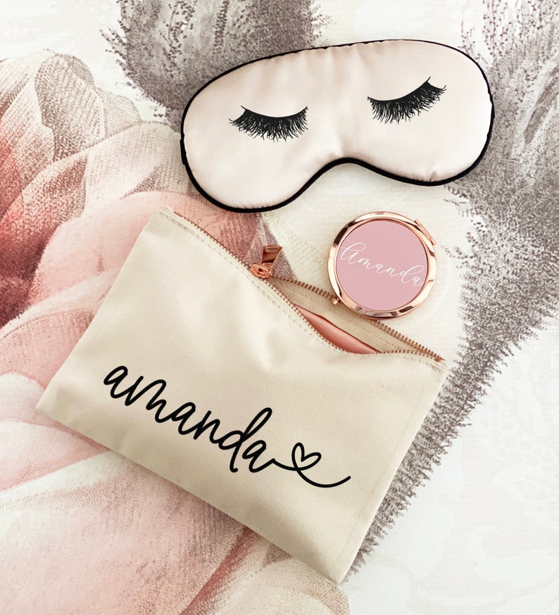 Make Up Bag Personalized Make up Bag Bridesmaid Make Up Bag Women Gift Ideas Birthday Gifts for Women Cute Make Up Bag EB3222HRT image 4